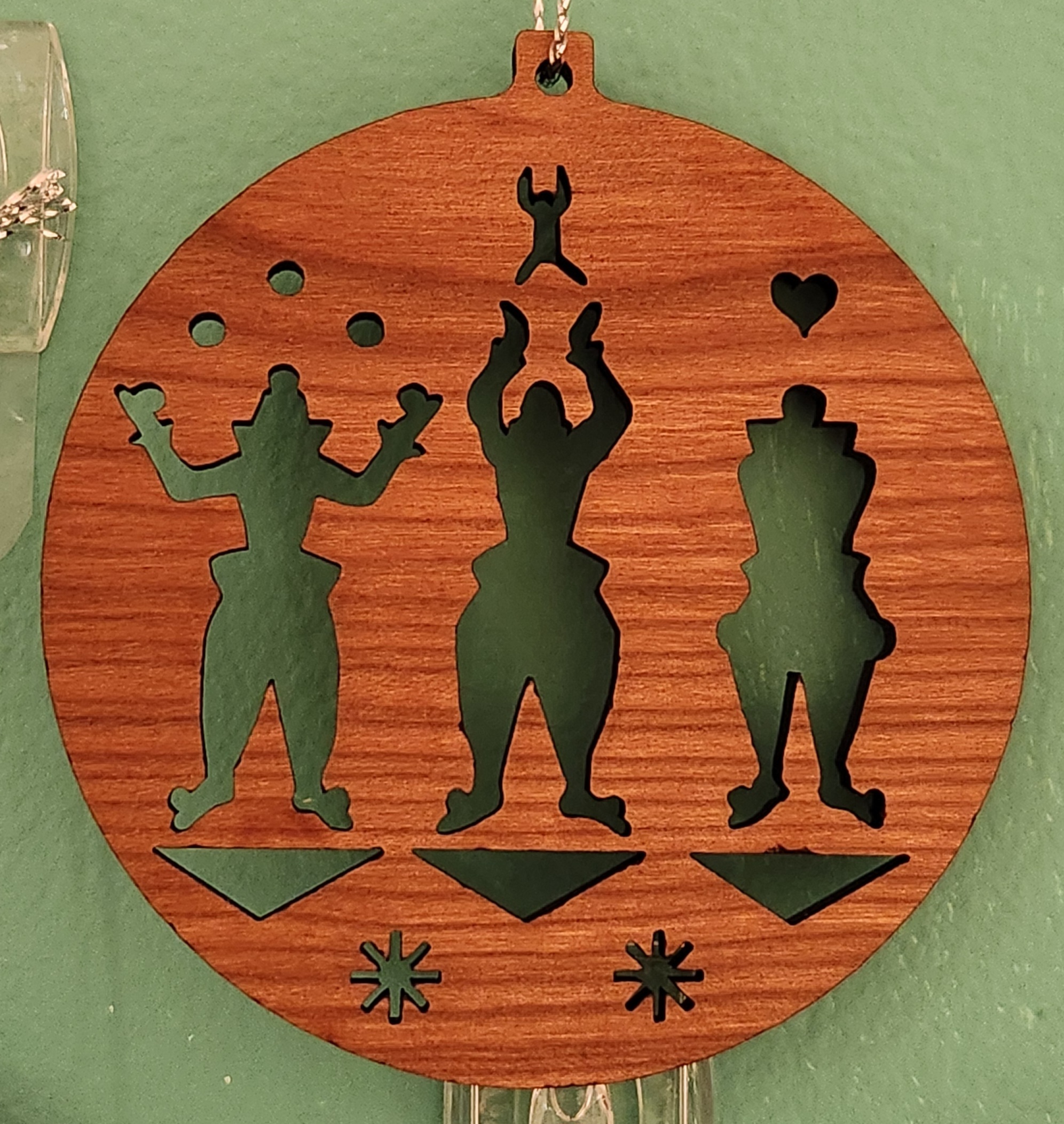 (image for) 1181-06 Three Clowns Wood Ornament